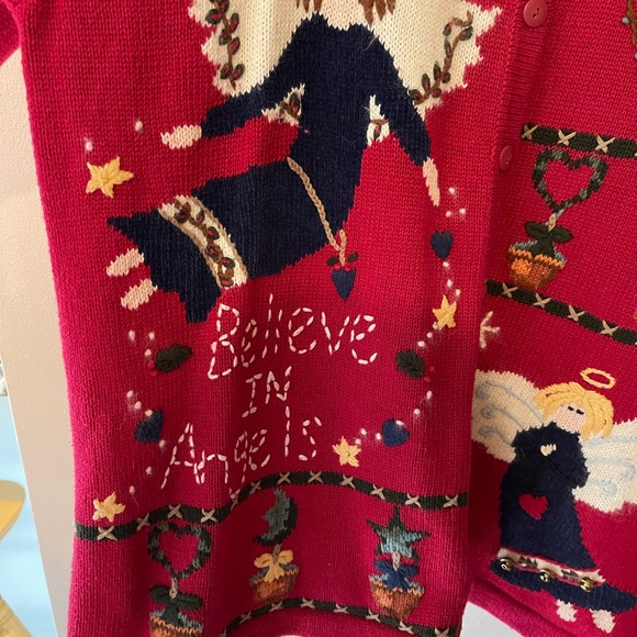 Women’s “Believe in Angels” Quacker Factory Sweater Size 1X Excellent Condition - Picture 6 of 8
